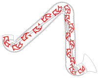 Internal support hose arm - airflow